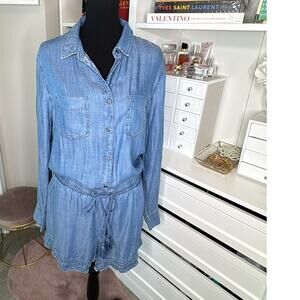 Pure Navy Denim Romper - Jumpsuit